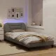 Рамка за легло с LED осветление, таупе, 100x200 см, плат