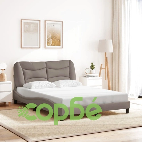 Рамка за легло със светодиод без матрак Taupe 140x190 cm Fabric ➤ топ цена ➤ sorbe.bg