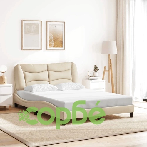 Рамка за легло с LED без матрак Cream 140x190 cm Fabric ➤ топ цена ➤ sorbe.bg