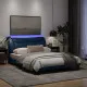 Рамка за легло с LED осветление, синя, 140x200 см, плат