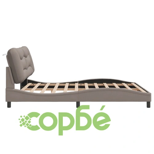Рамка за легло със светодиод без матрак Taupe 180x200 cm Fabric ➤ топ цена ➤ sorbe.bg
