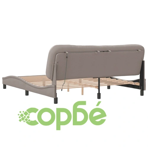 Рамка за легло със светодиод без матрак Taupe 180x200 cm Fabric ➤ топ цена ➤ sorbe.bg