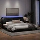 Рамка за легло със светодиод без матрак, черна, 200x200см, плат