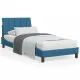 Рамка за легло с LED осветление, синя, 80x200 см, кадифе