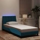 Рамка за легло с LED осветление, синя, 90x200 см, кадифе