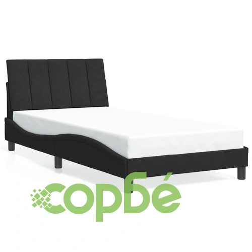 Рамка за легло с LED осветление, черна, 100x200 см, кадифе ➤ топ цена ➤ sorbe.bg