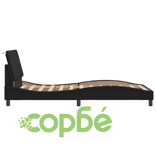 Рамка за легло с LED осветление, черна, 100x200 см, кадифе ➤ топ цена ➤ sorbe.bg