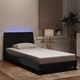 Рамка за легло с LED осветление, черна, 100x200 см, кадифе