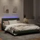 Рамка за легло с LED осветление, светлосива, 120x200 см, кадифе
