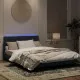 Рамка за легло с LED осветление, тъмносива, 120x200 см, кадифе