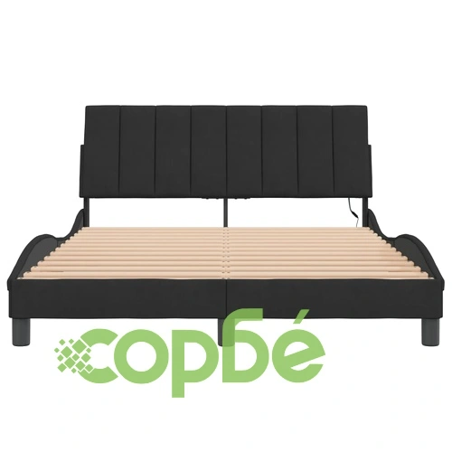 Рамка за легло с LED осветление, черна, 120x200 см, кадифе ➤ топ цена ➤ sorbe.bg