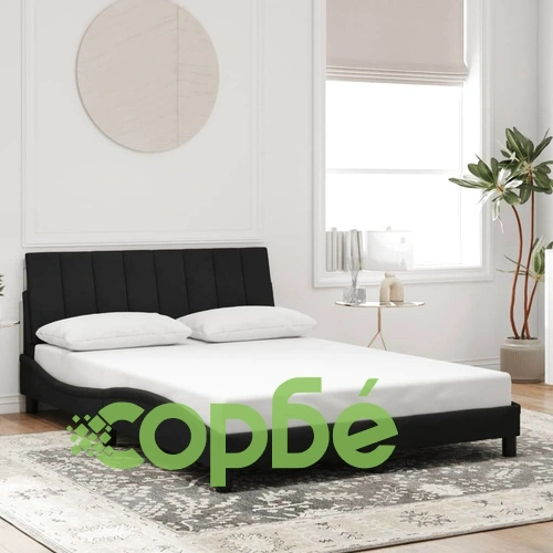 Рамка за легло с LED осветление, черна, 140x190 см, кадифе ➤ топ цена ➤ sorbe.bg