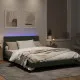 Рамка за легло с LED осветление, светлосива, 140x200 см, кадифе