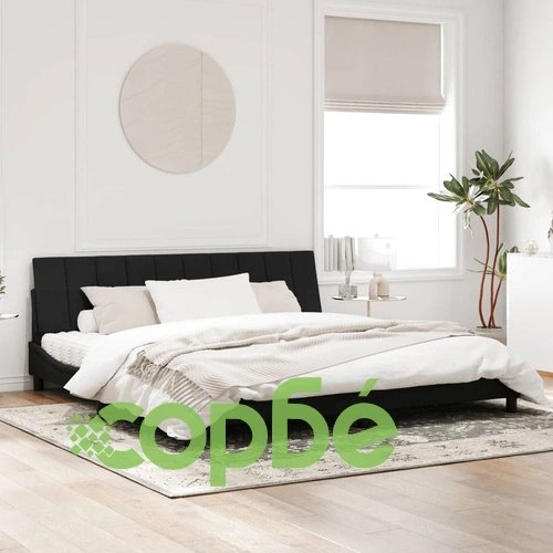 Рамка за легло с LED осветление, черна, 200x200 см, кадифе ➤ топ цена ➤ sorbe.bg