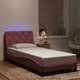 Рамка за легло с LED осветление, розова, 90x200 см, кадифе