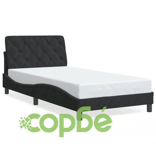 Рамка за легло с LED осветление, черна, 100x200 см, кадифе ➤ топ цена ➤ sorbe.bg