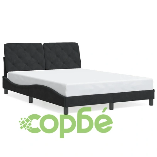 Рамка за легло с LED осветление, черна, 140x190 см, кадифе ➤ топ цена ➤ sorbe.bg