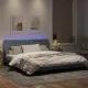 Рамка за легло с LED осветление, тъмносива, 180x200 см, кадифе