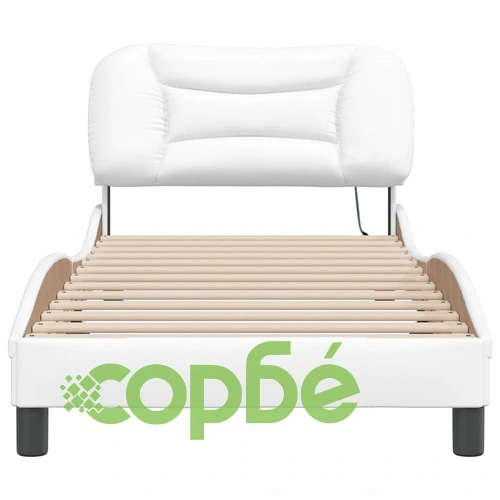 Рамка за легло с LED осветление бяла 80x200 см изкуствена кожа ➤ топ цена ➤ sorbe.bg