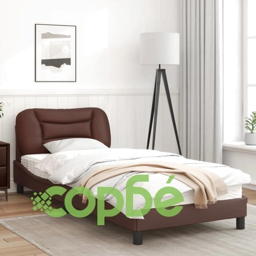 Рамка за легло с LED осветление кафява 90x190см изкуствена кожа ➤ топ цена ➤ sorbe.bg