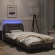 Рамка за легло с LED осветление сива 90x190 см изкуствена кожа