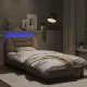 Рамка за легло с LED осветление, капучино, 90x190 см, еко кожа