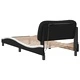 Рамка за легло с LED осветление черно и бяло 90x190 см еко кожа