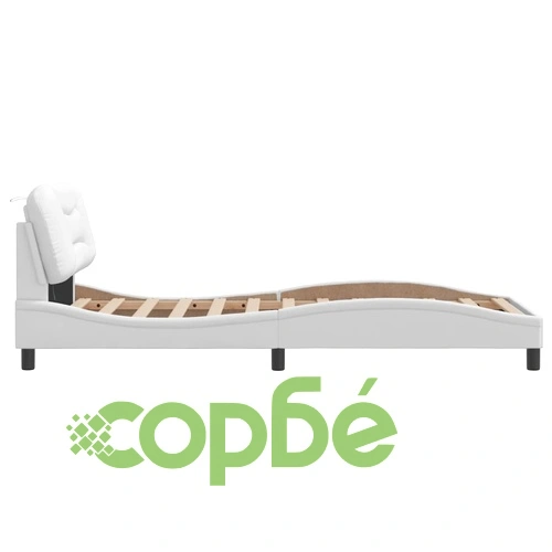 Рамка за легло с LED осветление бяла 90x200 см изкуствена кожа ➤ топ цена ➤ sorbe.bg