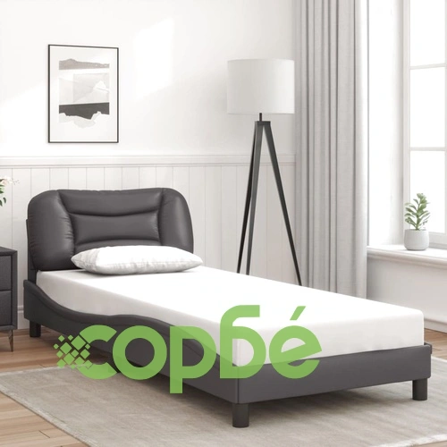 Рамка за легло с LED осветление сива 90x200 см изкуствена кожа ➤ топ цена ➤ sorbe.bg