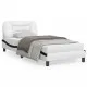 Рамка за легло с LED осветление бяло и черно 90x200 см еко кожа