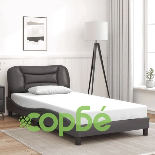 Рамка за легло с LED осветление сива 100x200 см изкуствена кожа ➤ топ цена ➤ sorbe.bg
