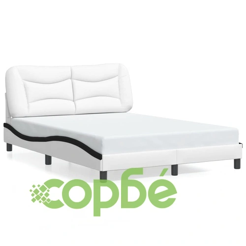 Рамка за легло с LED осветление бяло и черно 120x200см еко кожа ➤ топ цена ➤ sorbe.bg