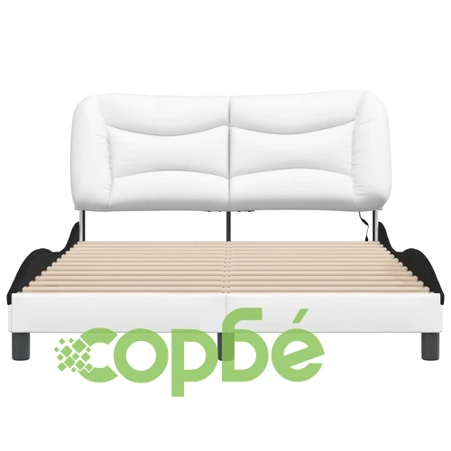 Рамка за легло с LED осветление бяло и черно 120x200см еко кожа ➤ топ цена ➤ sorbe.bg