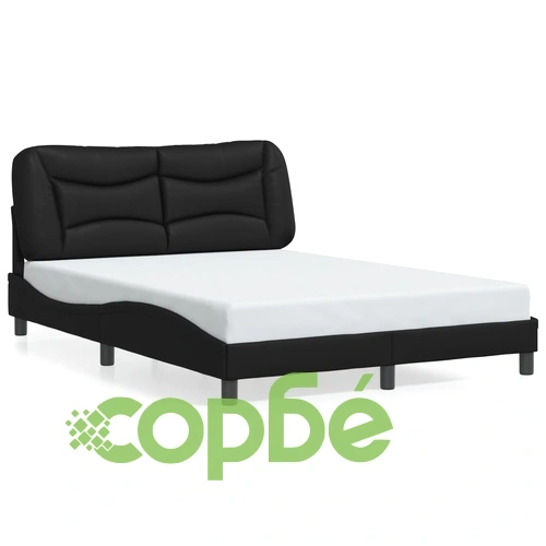 Рамка за легло LED осветление черна 140x190 см изкуствена кожа ➤ топ цена ➤ sorbe.bg