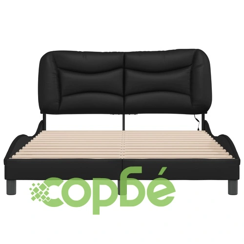 Рамка за легло LED осветление черна 140x190 см изкуствена кожа ➤ топ цена ➤ sorbe.bg