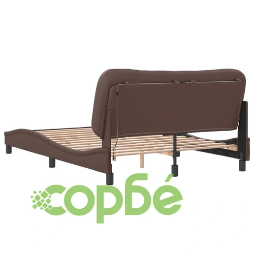 Рамка за легло LED осветление кафява 140x190 см изкуствена кожа ➤ топ цена ➤ sorbe.bg