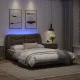 Рамка за легло LED осветление сива 140x190 см изкуствена кожа