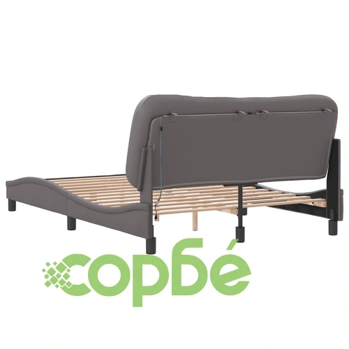 Рамка за легло LED осветление сива 140x190 см изкуствена кожа ➤ топ цена ➤ sorbe.bg