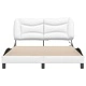 Рамка за легло с LED осветление, бяла, 140x200 cм, еко кожа