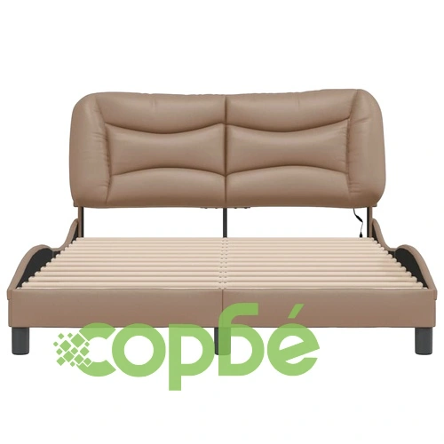 Рамка за легло с LED осветление, капучино, 140x200 cм, еко кожа ➤ топ цена ➤ sorbe.bg