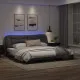 Рамка за легло с LED осветление сива 200x200 см изкуствена кожа