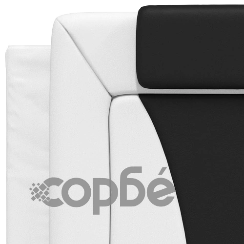 Рамка за легло с LED осветление бяло и черно 80x200 см еко кожа ➤ топ цена ➤ sorbe.bg