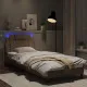 Рамка за легло с LED осветление, капучино, 90x200 см, еко кожа