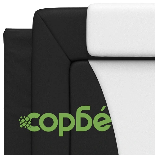 Рамка за легло с LED осветление черно и бяло 90x200 см еко кожа ➤ топ цена ➤ sorbe.bg