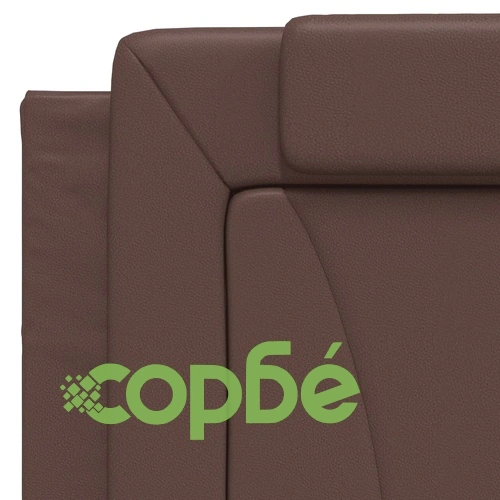 Рамка за легло с LED осветление, кафява, 100x200 см, еко кожа ➤ топ цена ➤ sorbe.bg