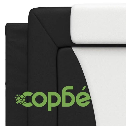 Рамка за легло с LED осветление черно и бяло 100x200см еко кожа ➤ топ цена ➤ sorbe.bg