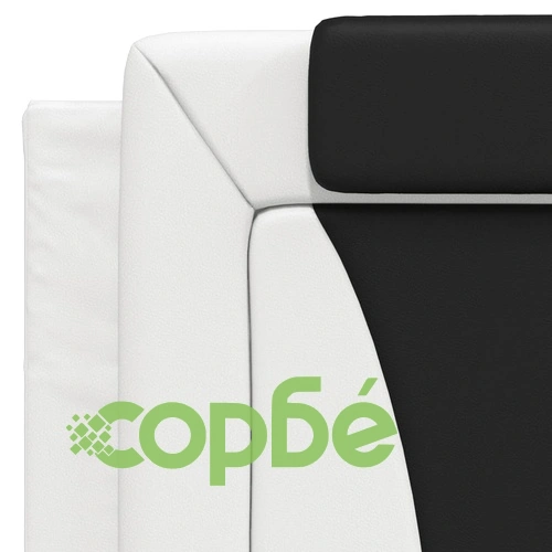 Рамка за легло с LED осветление бяло и черно 100x200см еко кожа ➤ топ цена ➤ sorbe.bg