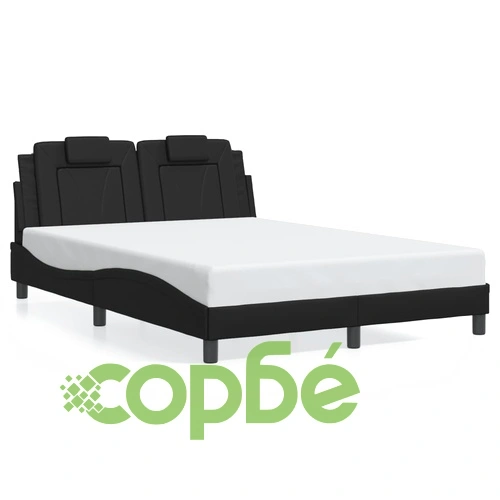 Рамка за легло с LED осветление черна 120x200см изкуствена кожа ➤ топ цена ➤ sorbe.bg