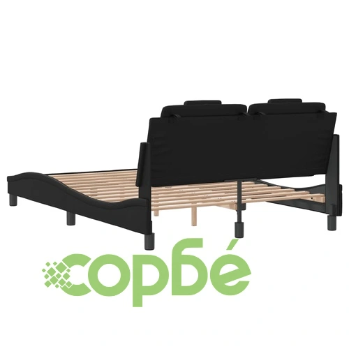 Рамка за легло с LED осветление черна 120x200см изкуствена кожа ➤ топ цена ➤ sorbe.bg