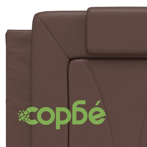Рамка за легло с LED осветление, кафява, 120x200 см, еко кожа ➤ топ цена ➤ sorbe.bg